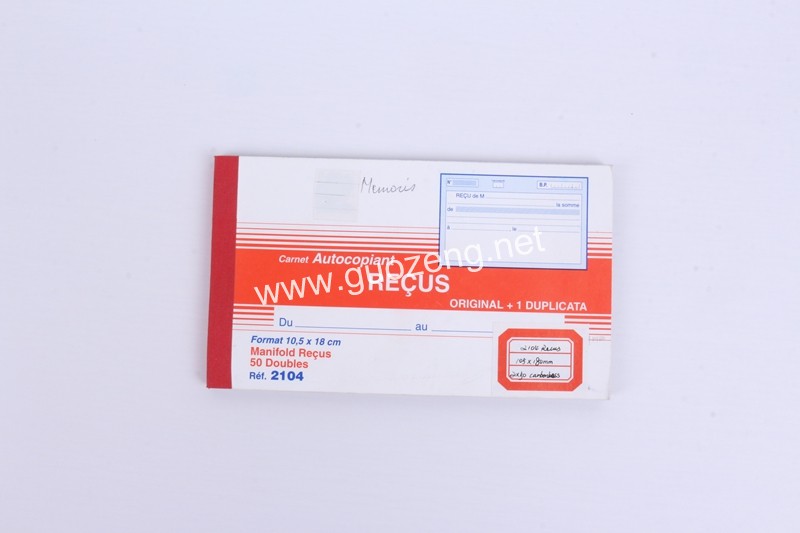 carnet Autocopiant RECUS